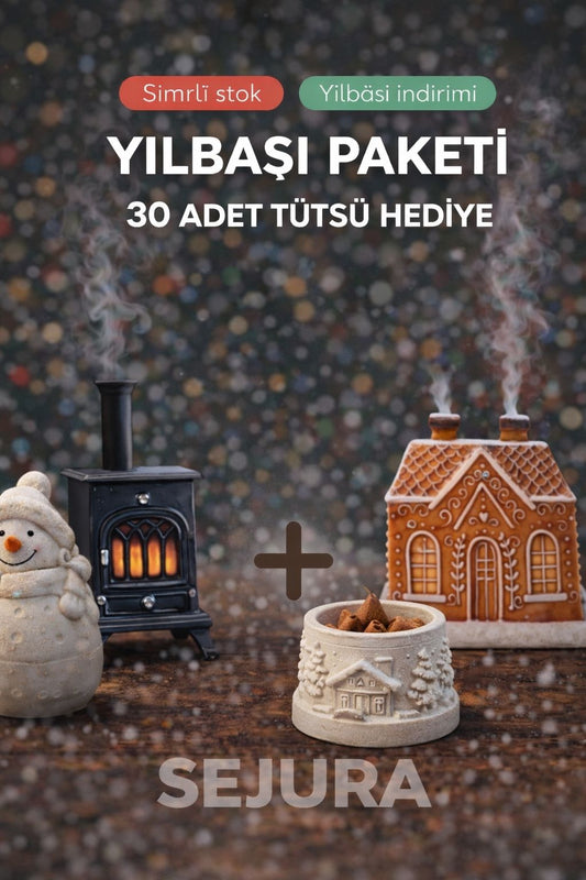 Soba Ve Kurabiye Ev Tütsülük ( 30'lu Tütsü Paketi , Tütsü Koyma Kabı ve  Kardan Adam HEDİYE )