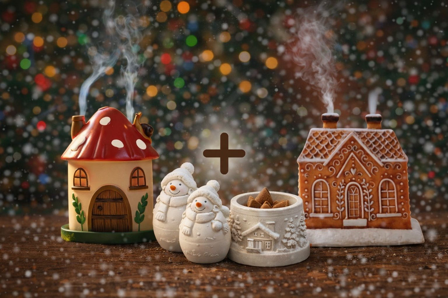 Mantar Ev Ve Kurabiye Ev Tütsülük ( 30'lu Tütsü Paketi , Tütsü Koyma Kabı ve  Kardan Adam HEDİYE )